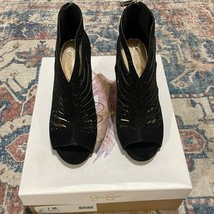 Jessica Simpson black heeled bootie